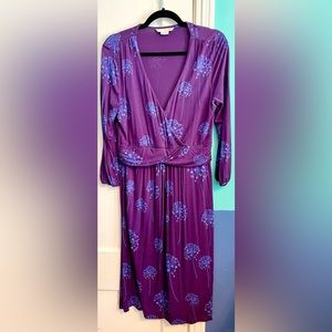 Boden Dandelion Print Faux Wrap Dress